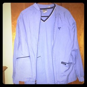 MetroScrubs scrub top and jacket combo - ceil blue